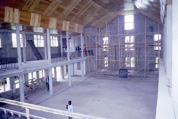 View from 2nd level of the new Bomso Church under construction October 2000