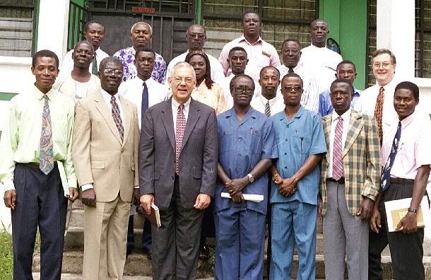 Ghana Bible College Staff with Dan Boyd and David Parsley - October 2000